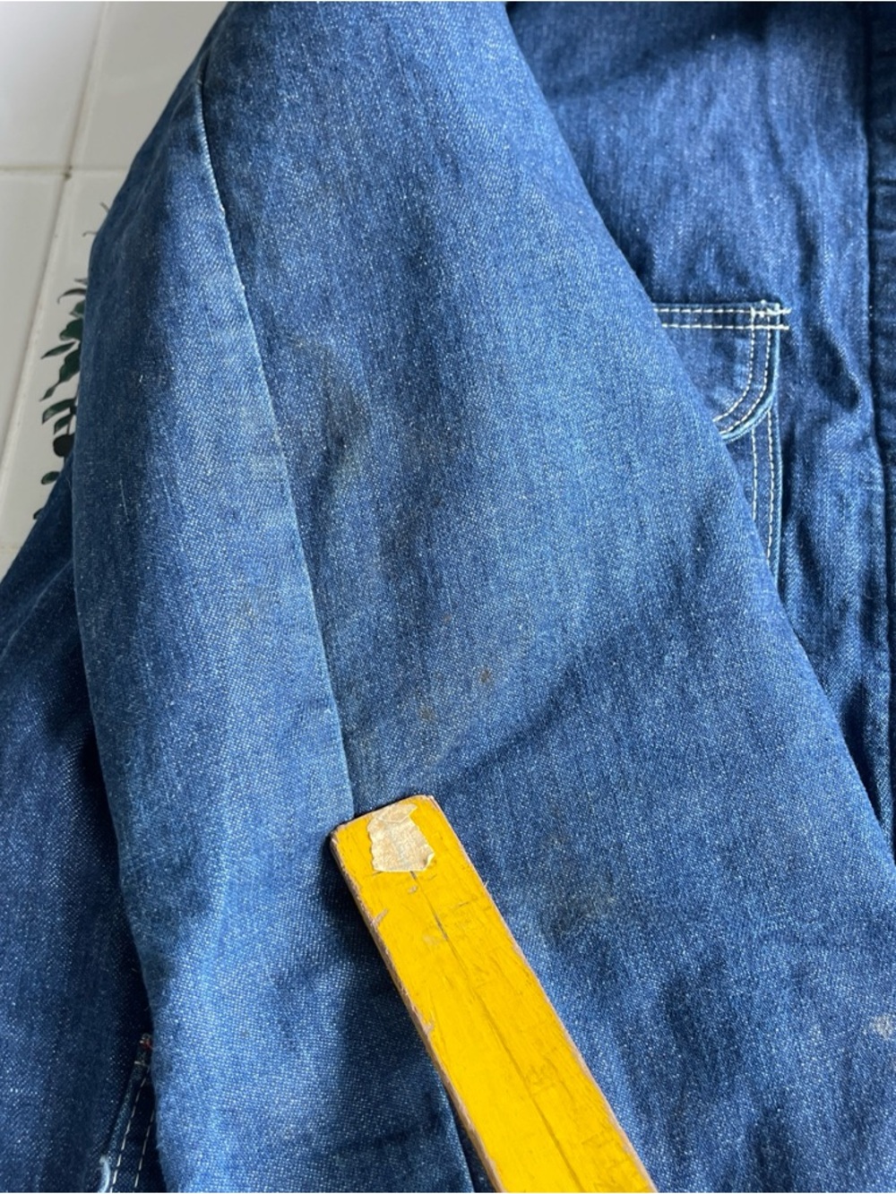 Vintage Big Ben Wrangler Denim Chore Coat M Blanket Lined Jacket 70s Workwear - Picture 12 of 14